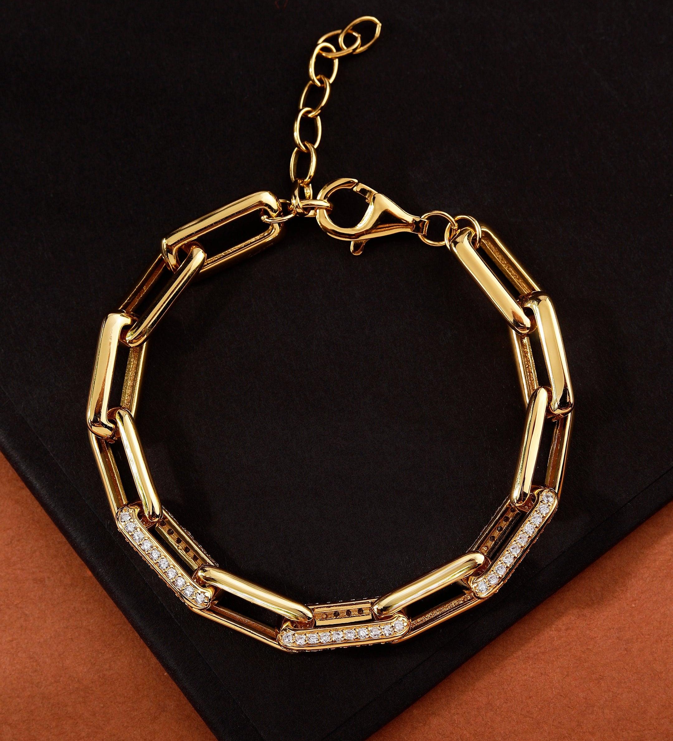 Gilded Riddle Link Men's Silver Bracelet - Diavo Jewels