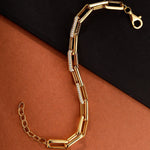 Gilded Riddle Link Men's Silver Bracelet - Diavo Jewels