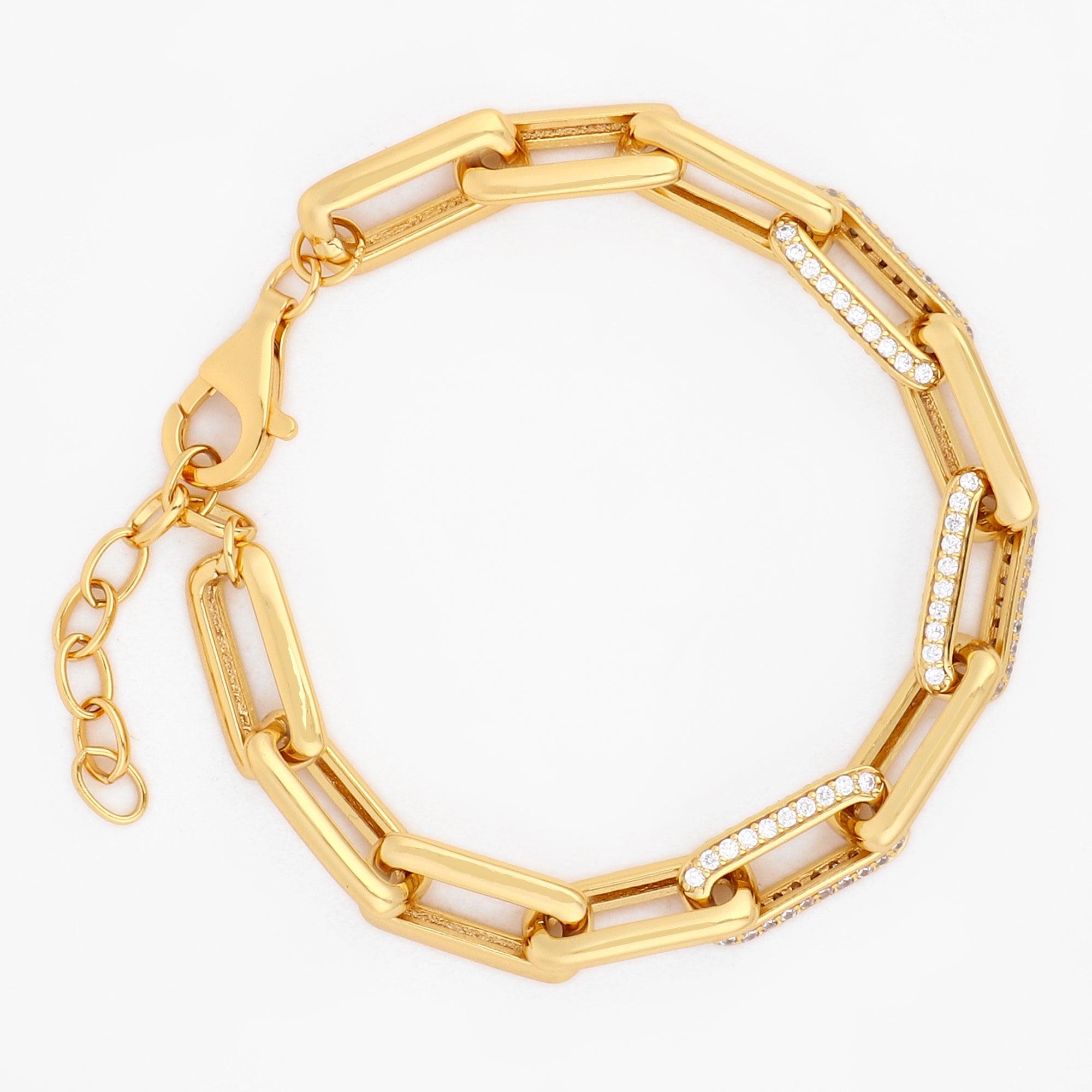 Gilded Riddle Link Men's Silver Bracelet - Diavo Jewels