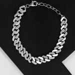 Timeless Rhodium Twirl Men's Silver Bracelet - Diavo Jewels