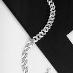 Timeless Rhodium Twirl Men's Silver Bracelet - Diavo Jewels