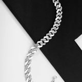 Timeless Rhodium Twirl Men's Silver Bracelet - Diavo Jewels