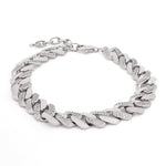 Timeless Rhodium Twirl Men's Silver Bracelet - Diavo Jewels