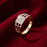 The Men's Diamond Grid Signet Ring