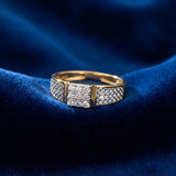Men's Diamond Honeycomb Signet Ring