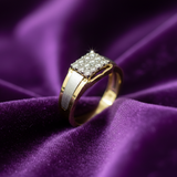 Men's Diamond Frosted Signet Ring