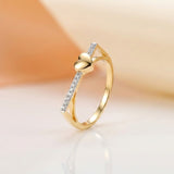 Diamond Heart Linear Accent Ring