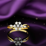 Diamond Snowflake Solitaire Ring