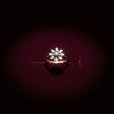 Diamond Twin Vertex Bypass Ring