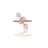 Diamond Lyric Geometric Ring