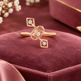 Diamond Lyric Geometric Ring