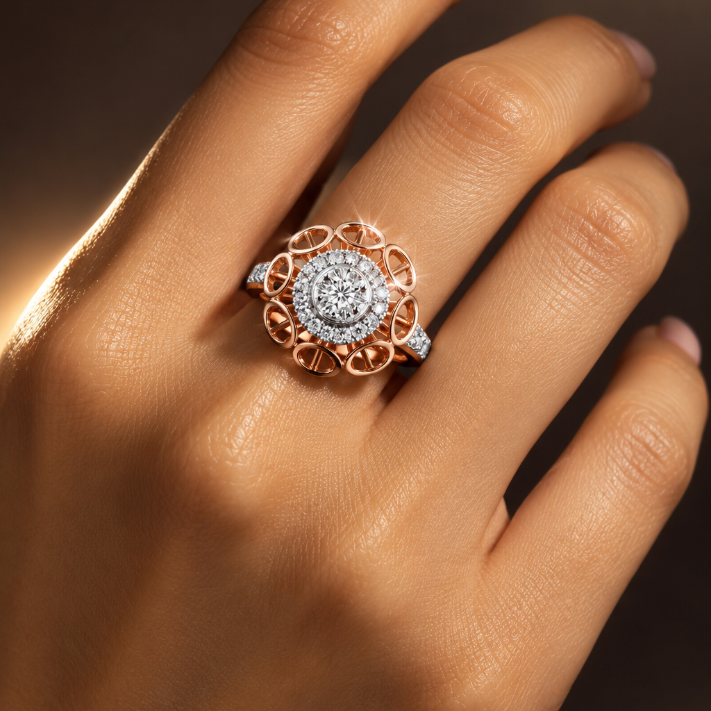 Diamond Filigree Mandala Ring