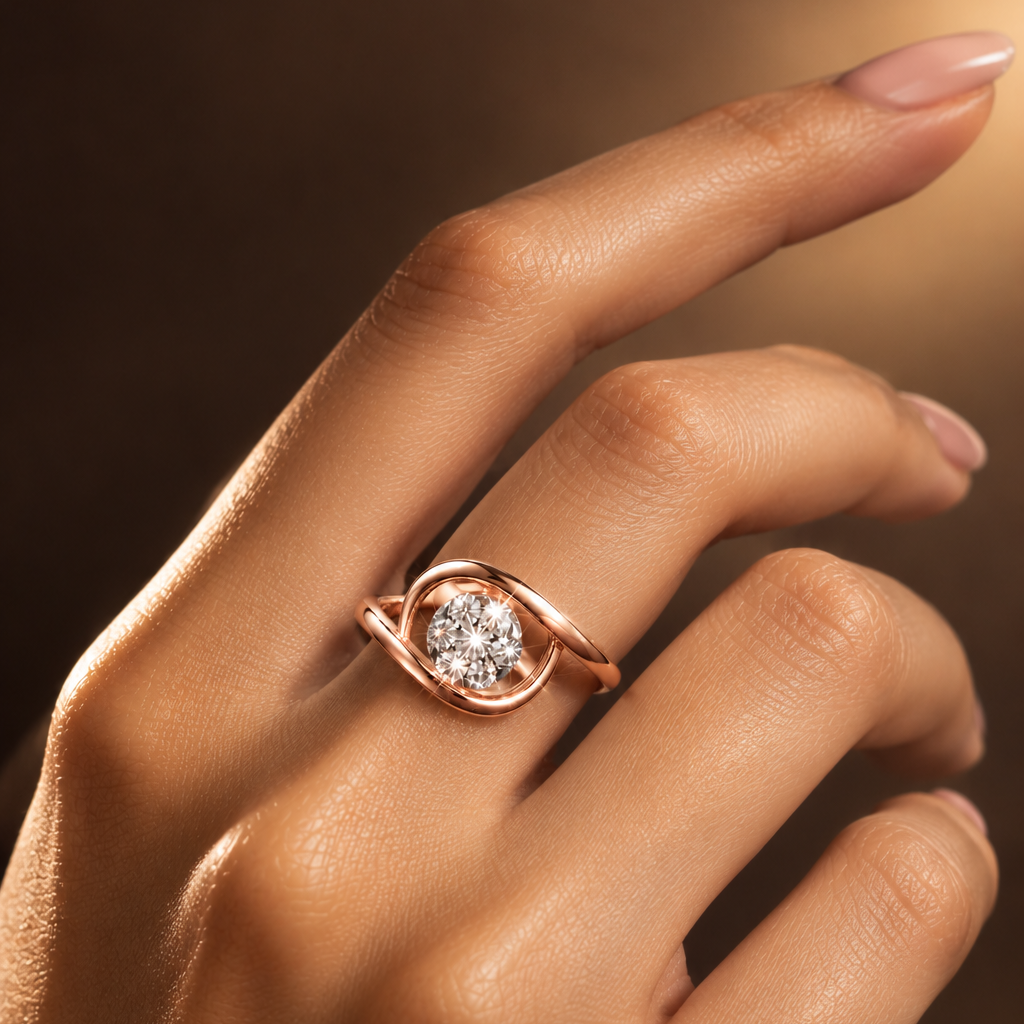 Diamond Petal Embrace Ring