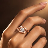 Diamond Petal Embrace Ring