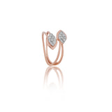 Diamond Twin Leaf Bypass Ring