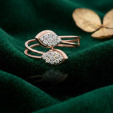 Diamond Twin Leaf Bypass Ring