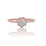 Diamond Petal Milgrain Ring