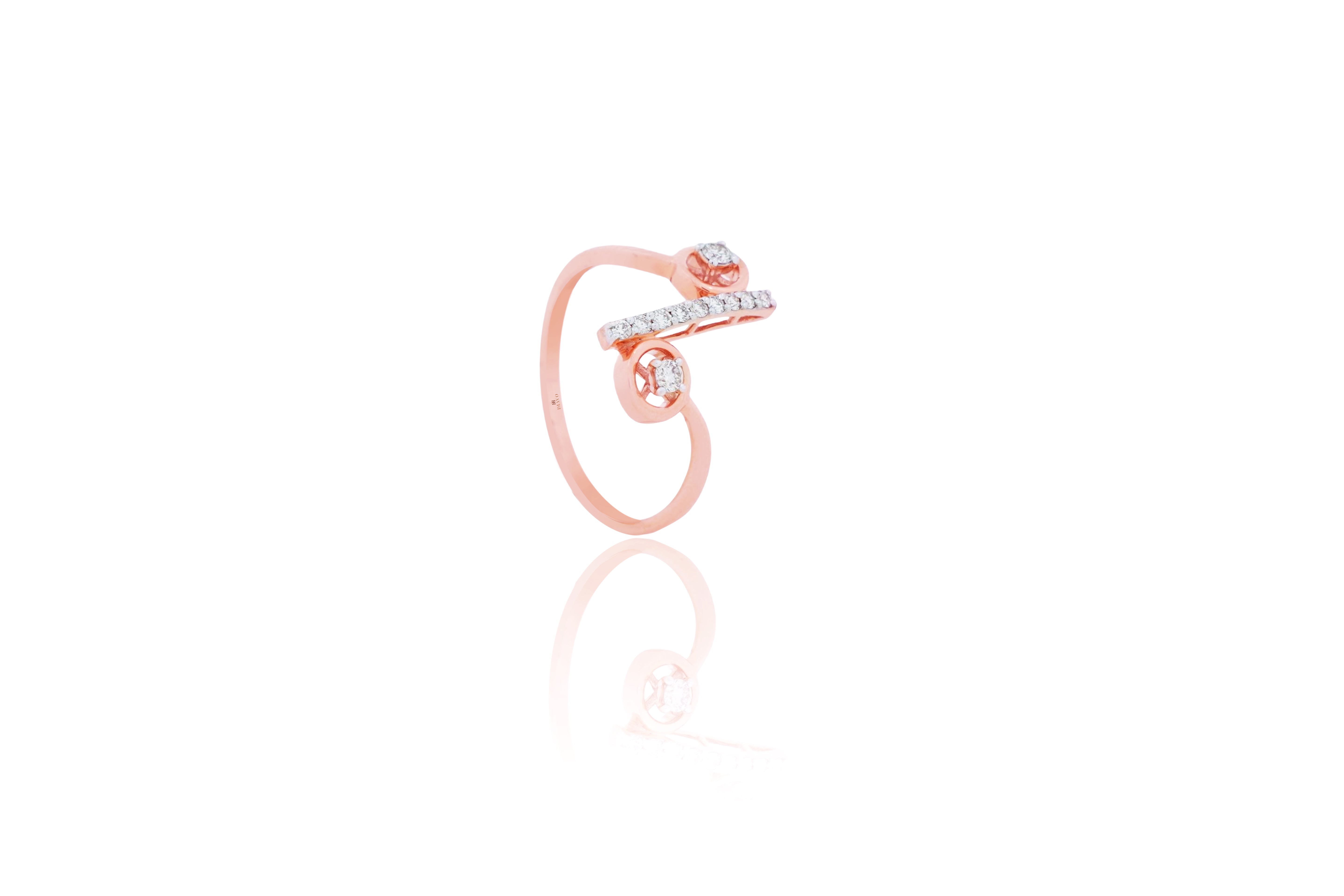 Diamond Linear Harmony Ring
