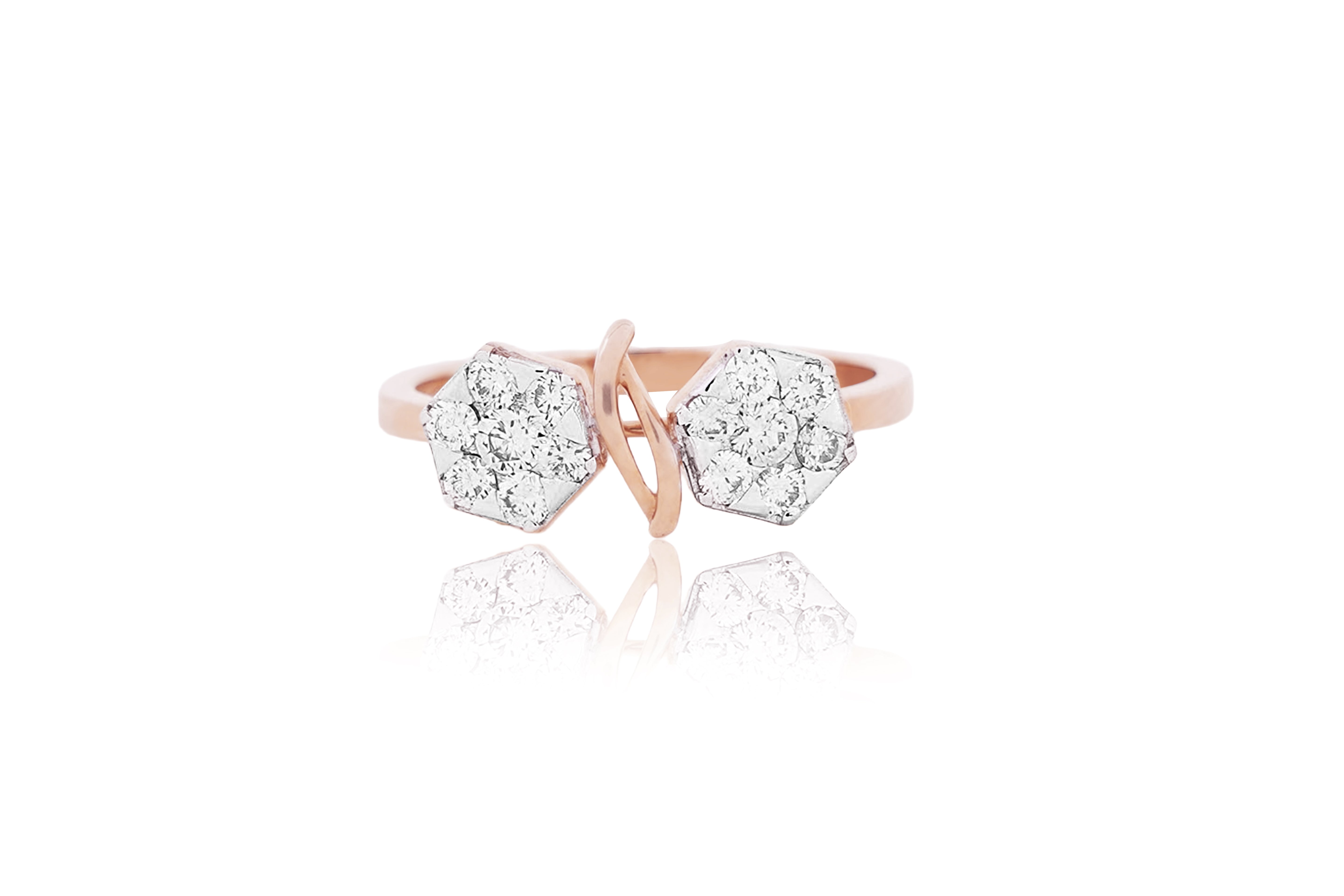 Diamond Bypass Solitaire Ring