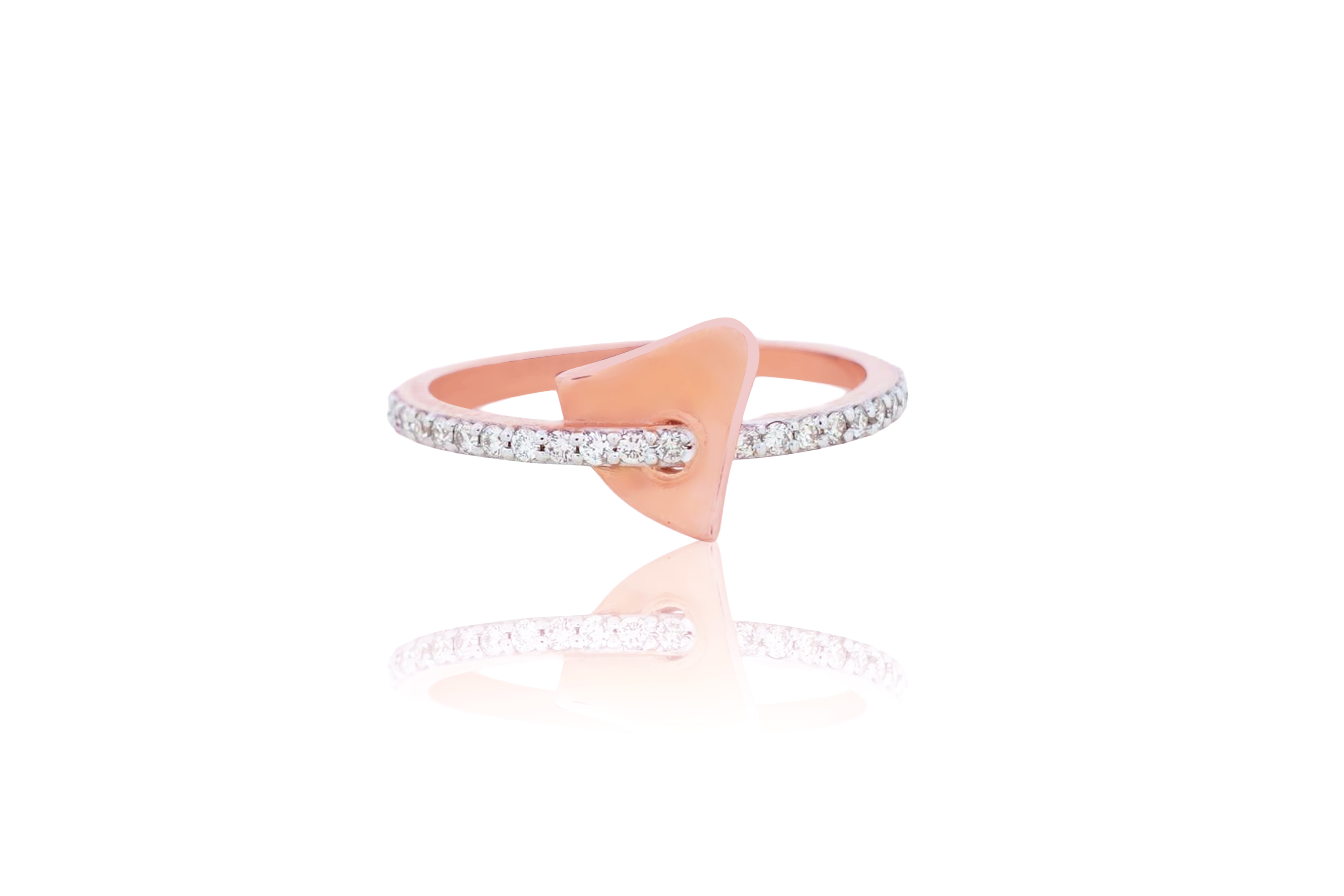 Diamond Apex Crescent Ring