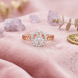 Diamond Celestial Orbit Halo Ring