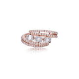 Triple-Tier Baguette Bypass Diamond Ring