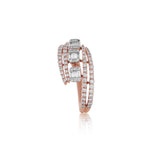 Triple-Tier Baguette Bypass Diamond Ring