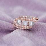 Triple-Tier Baguette Bypass Diamond Ring