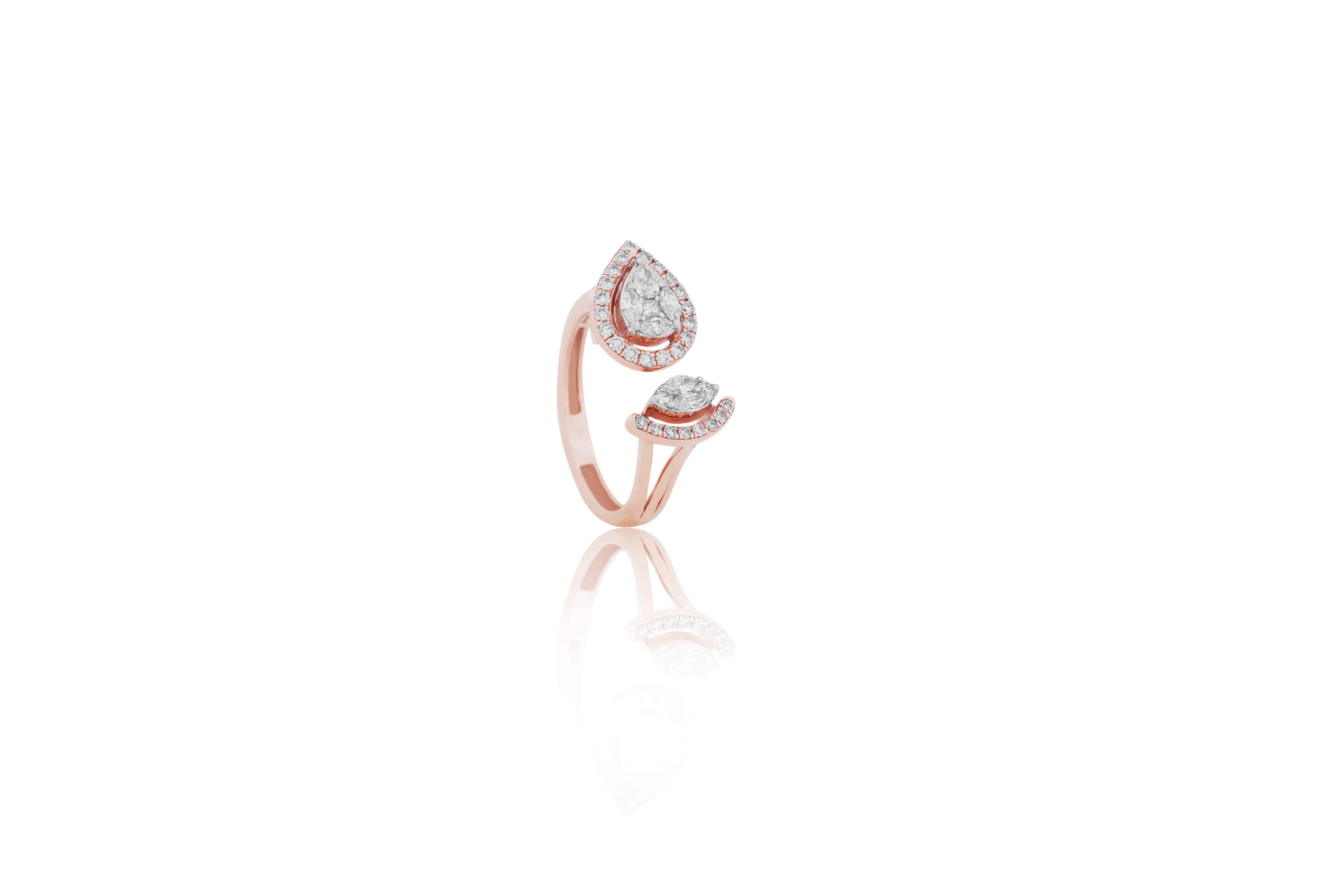 Diamond Pear Radiance Bypass Ring