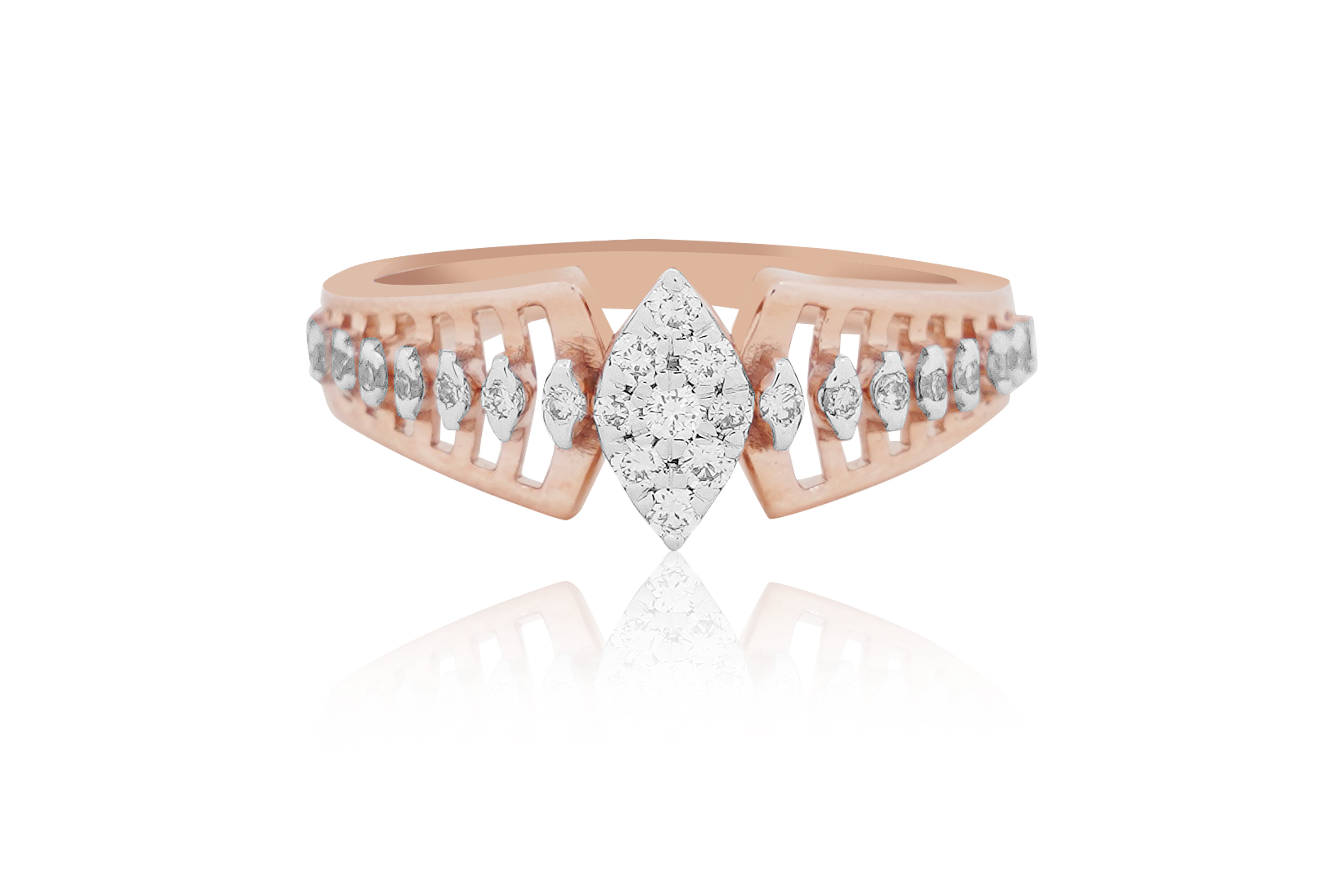 Diamond Marquise Crown Tiara Ring