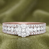 Marquise-Center Pave Eternity Diamond Band