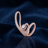 Baguette Bypass Crown Diamond Ring