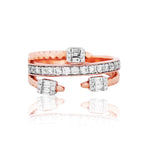 Bypass Crown Baguette Diamond Ring