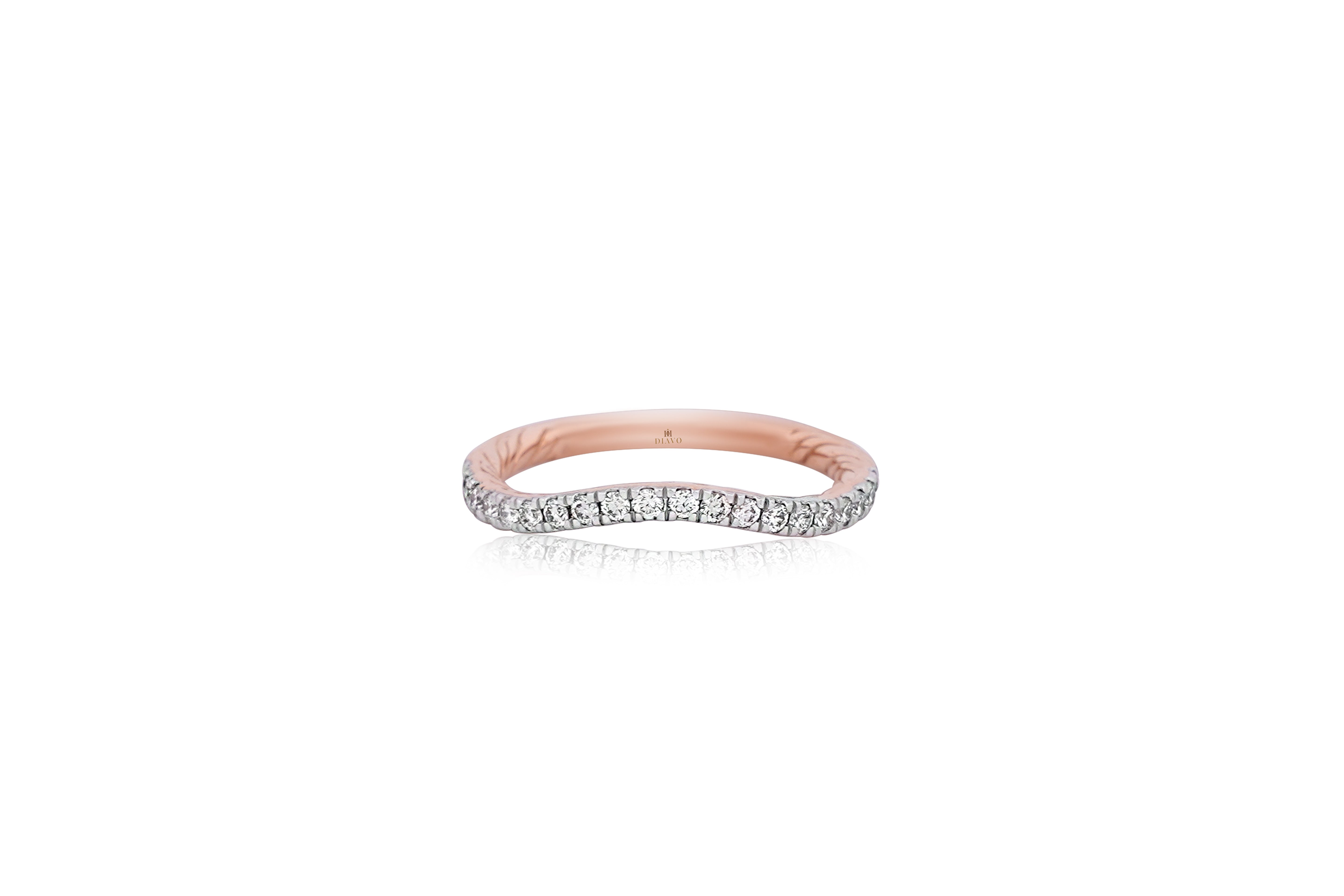 Twisted Shimmer Crest R-Gold Diamond Ring