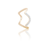 Pave-Set Diamond Chevron Diamond Ring