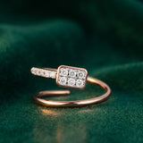 Rose Gold Diamond Bypass Cluster Diamond Ring