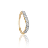 Curved Diamond Pave Contour Diamond Ring
