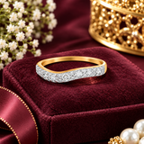 Curved Diamond Pave Contour Diamond Ring