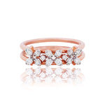 Rose gold floral-motif eternity Diamond Ring
