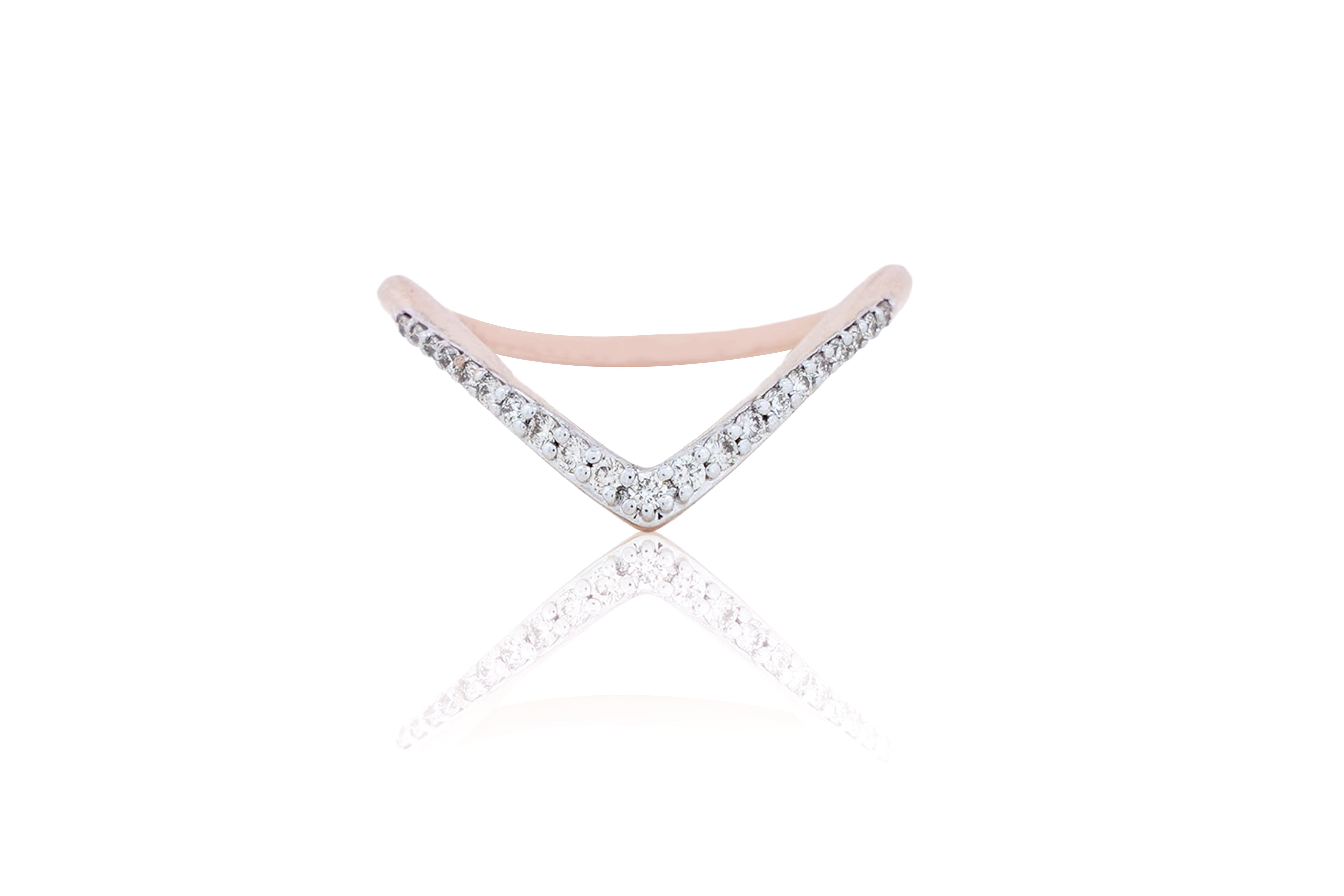Celestial V-Chevron Diamond Ring