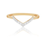 Radiant Crown Chevron Diamond Ring