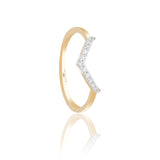 Radiant Crown Chevron Diamond Ring