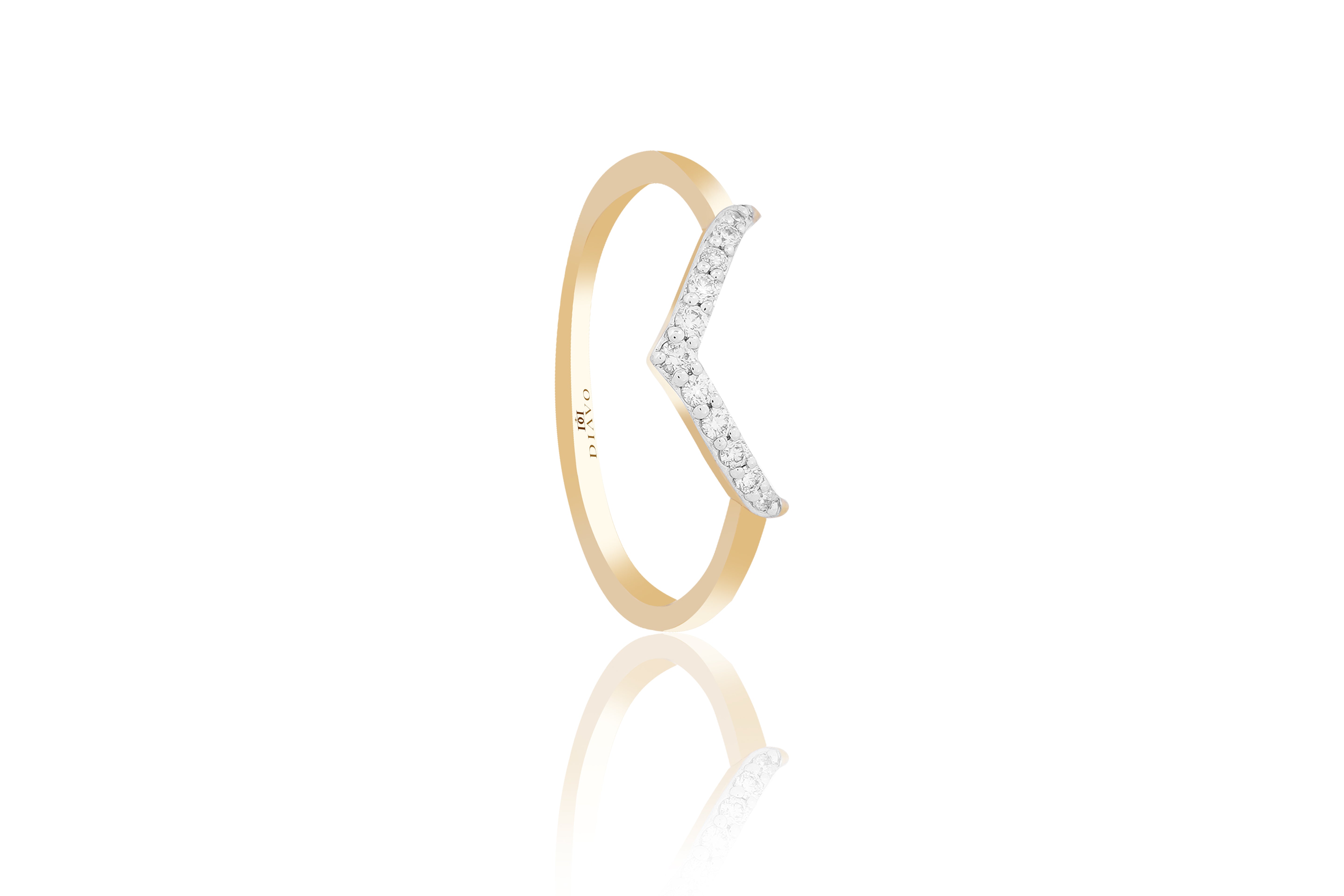 Radiant Crown Chevron Diamond Ring