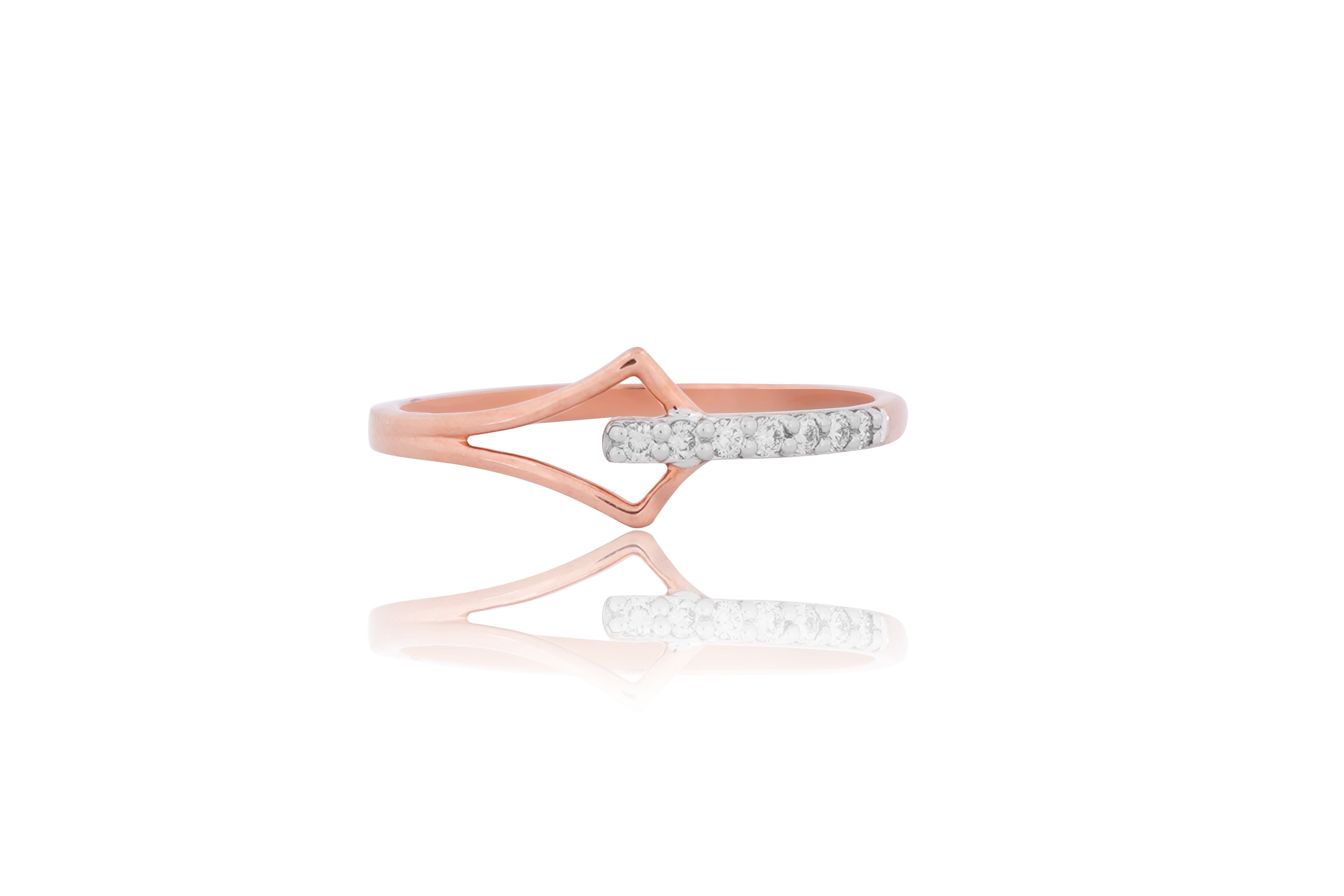 Geometric Glimmer Peak Diamond Ring