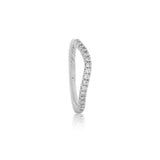 Twisted Shimmer Crest Rhodium Diamond Ring