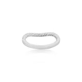 Twisted Shimmer Crest Rhodium Diamond Ring