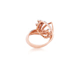 Diamond Double Blossom Chevron Ring