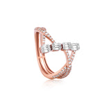 Geometric Baguette Bridge Diamond Ring