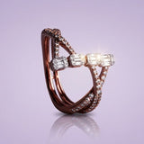 Geometric Baguette Bridge Diamond Ring