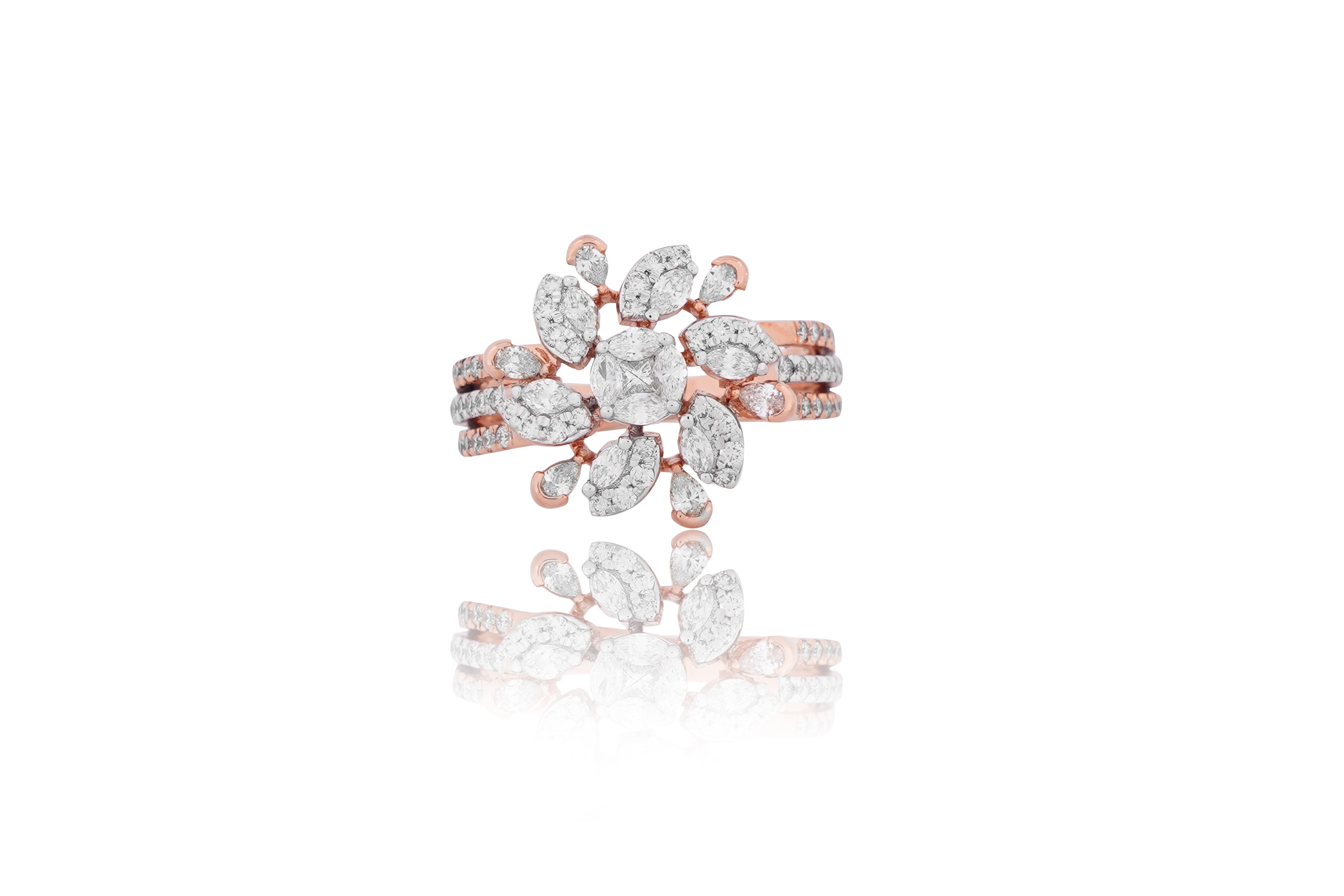 Grand Petal Medallion Diamond Ring